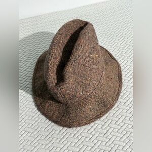 Vintage Totes Men's Fedora Hat large brown Wool Blend Rain Resistant